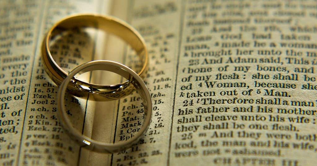 wedding rings in Bible and Genesis chapter 2 verse 24